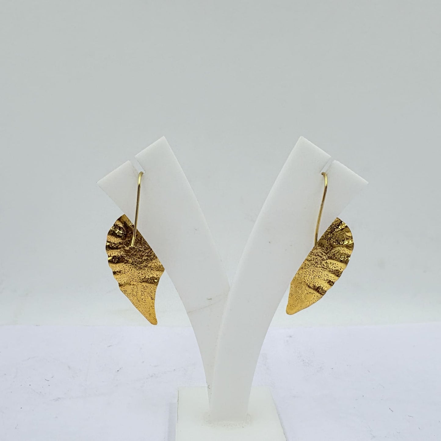 Amethyst Gold Leaf Drop Earrings – Radiant Charm