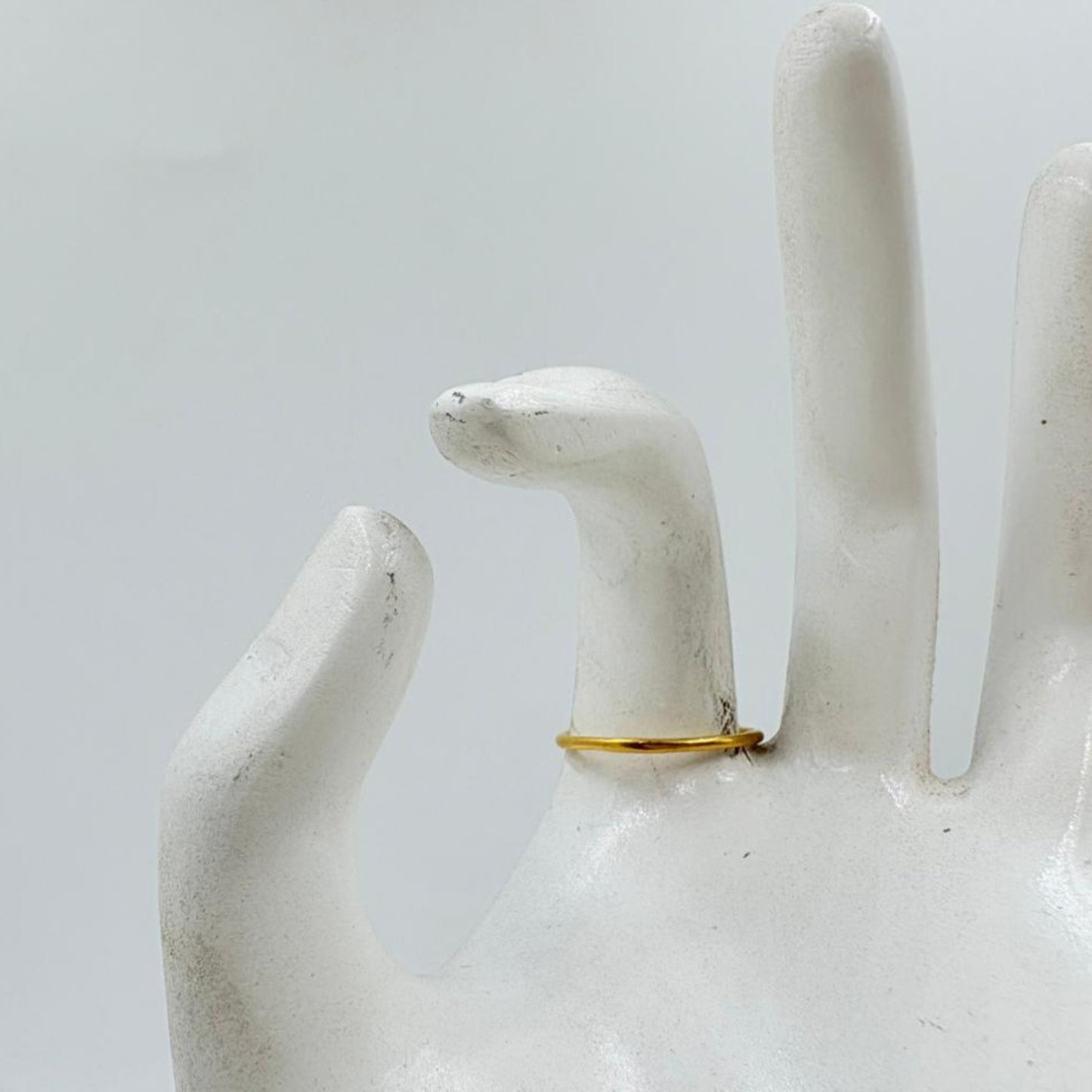 Golden Brass Ring with Black Rainbow Gemstone