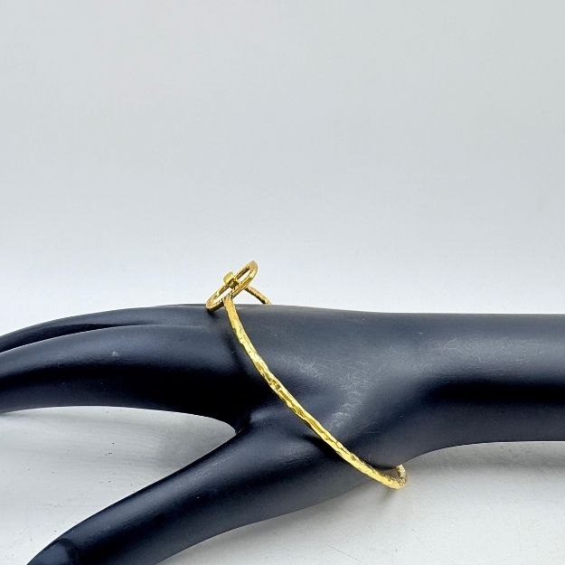 Golden Aura Brass Square Frame Handmade Bangle