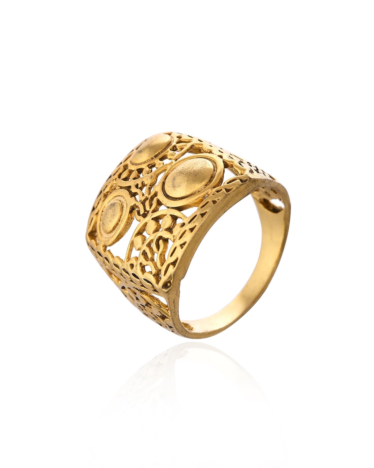 Super Design Brass Ring – 18K Gold Plated, Statement Ring for Men & Women