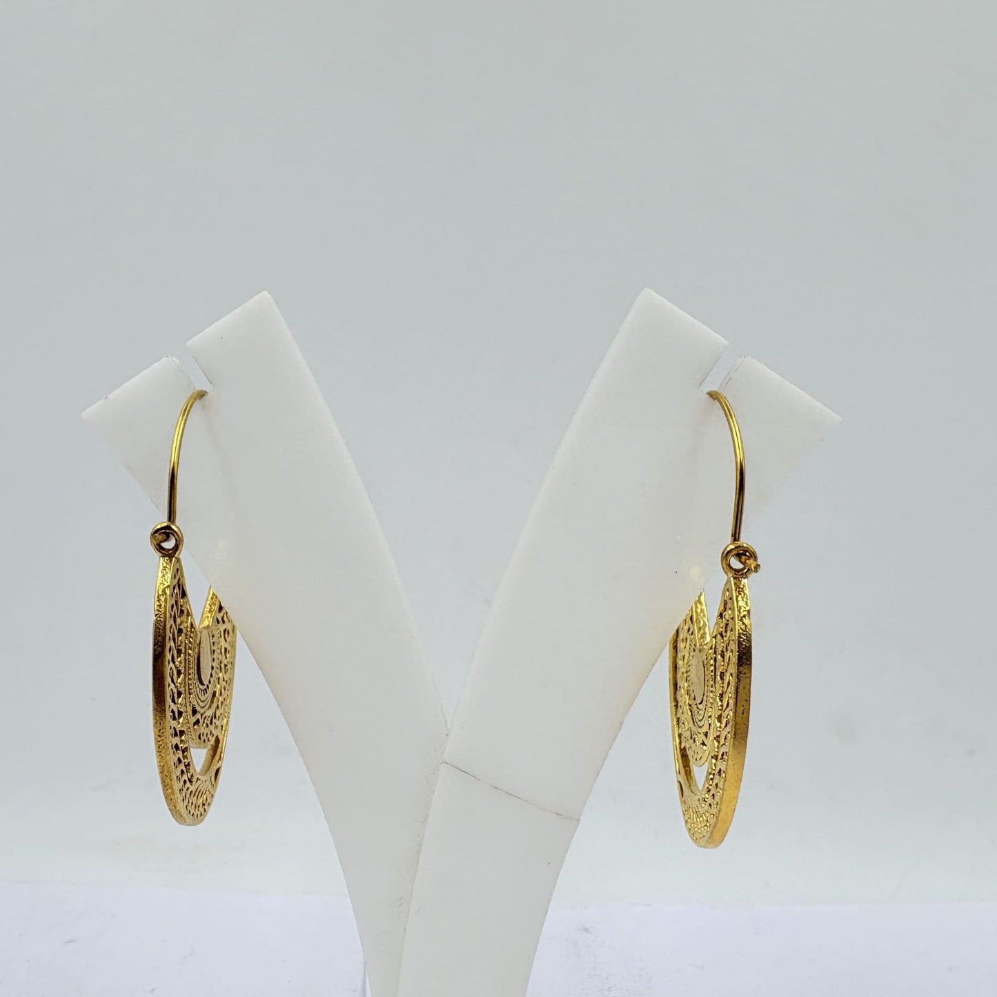 White Rainbow Mandala Hoop Earrings – Boho Glow