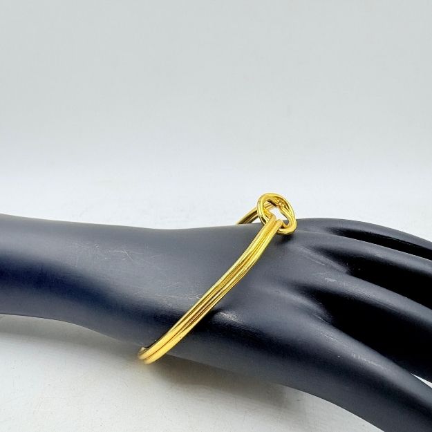 Elegant Brass Knot Bangle with 18K Gold Plating