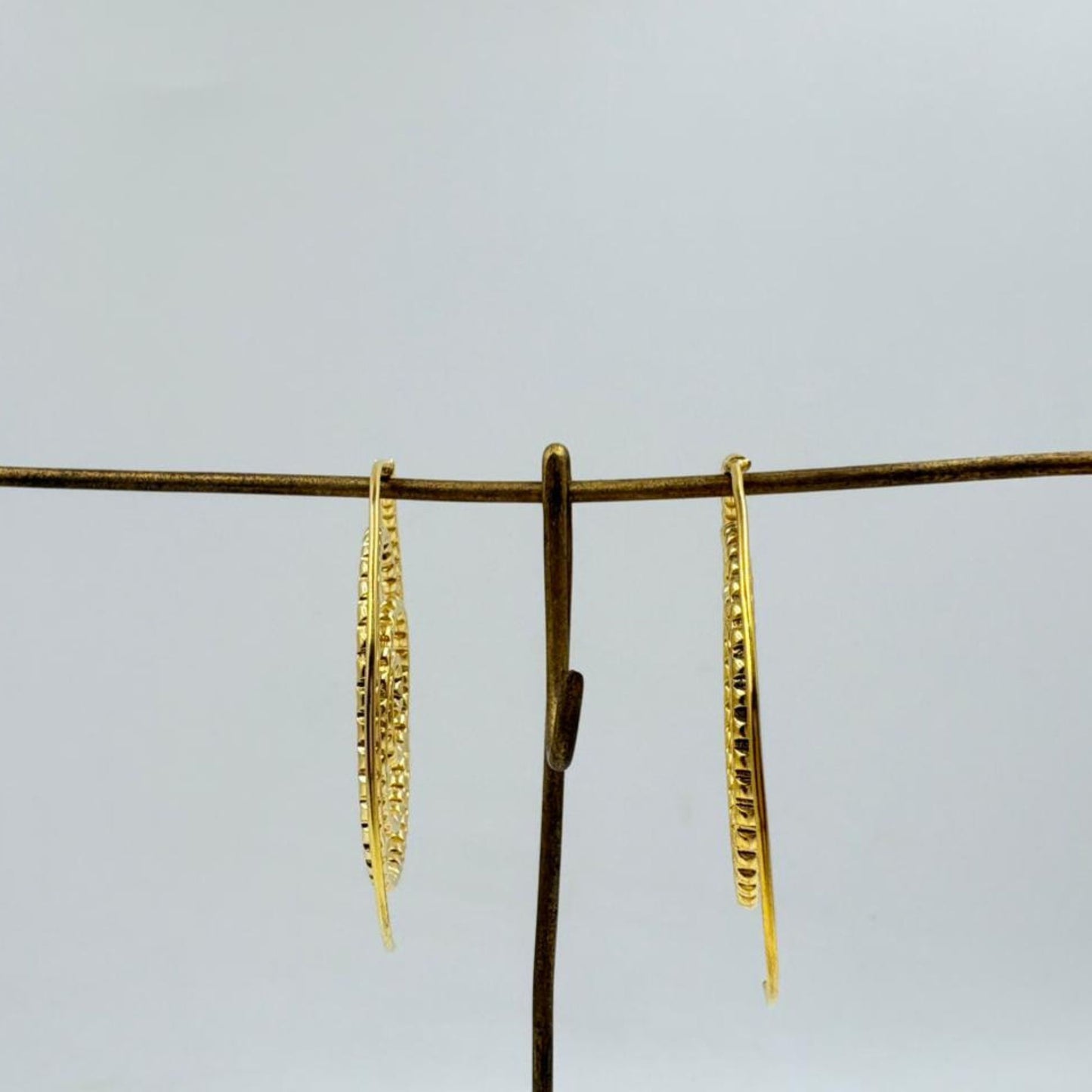 Brass Spiral Hoop Earrings with 18K Gold Plating – Statement Designer Earrings