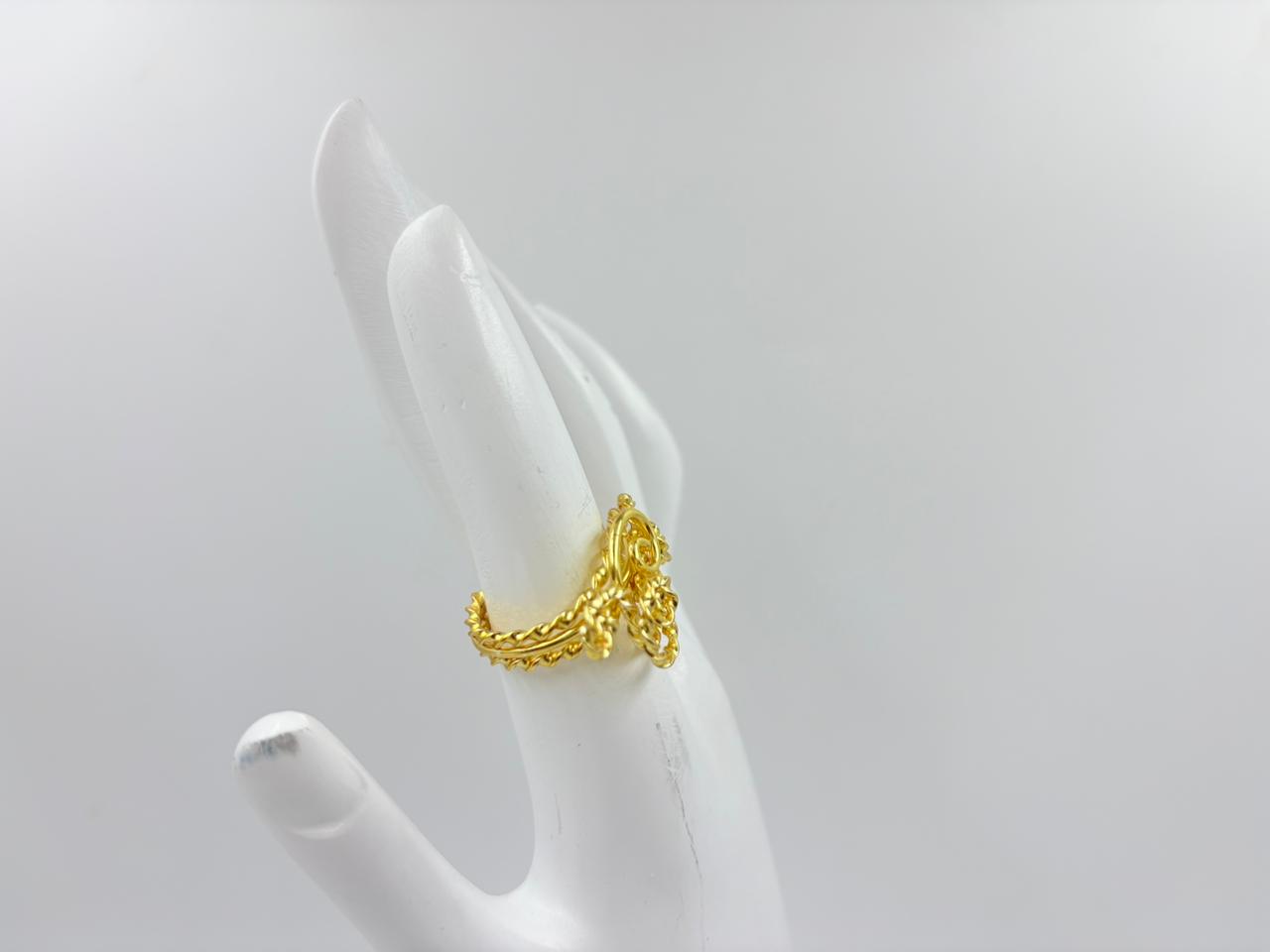 Royal Twist Handmade Gold Rope Ring – MOBR53