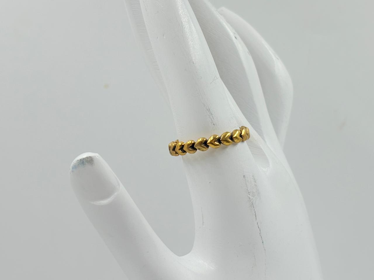 Golden Linked Heart Chain Ring – MOBR57