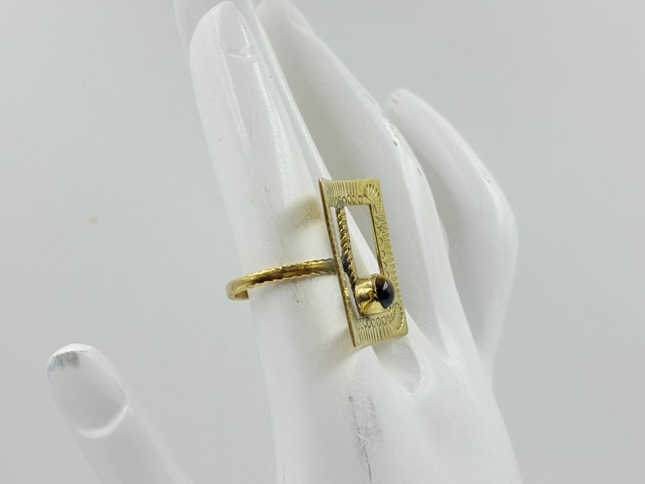 Vintage Tiger Eye Square Art Ring MOBR69