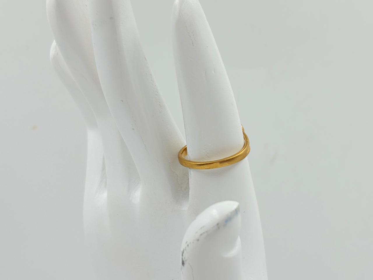 Twin Heart Gold Ring – MOBR62 Elegant Brass Design