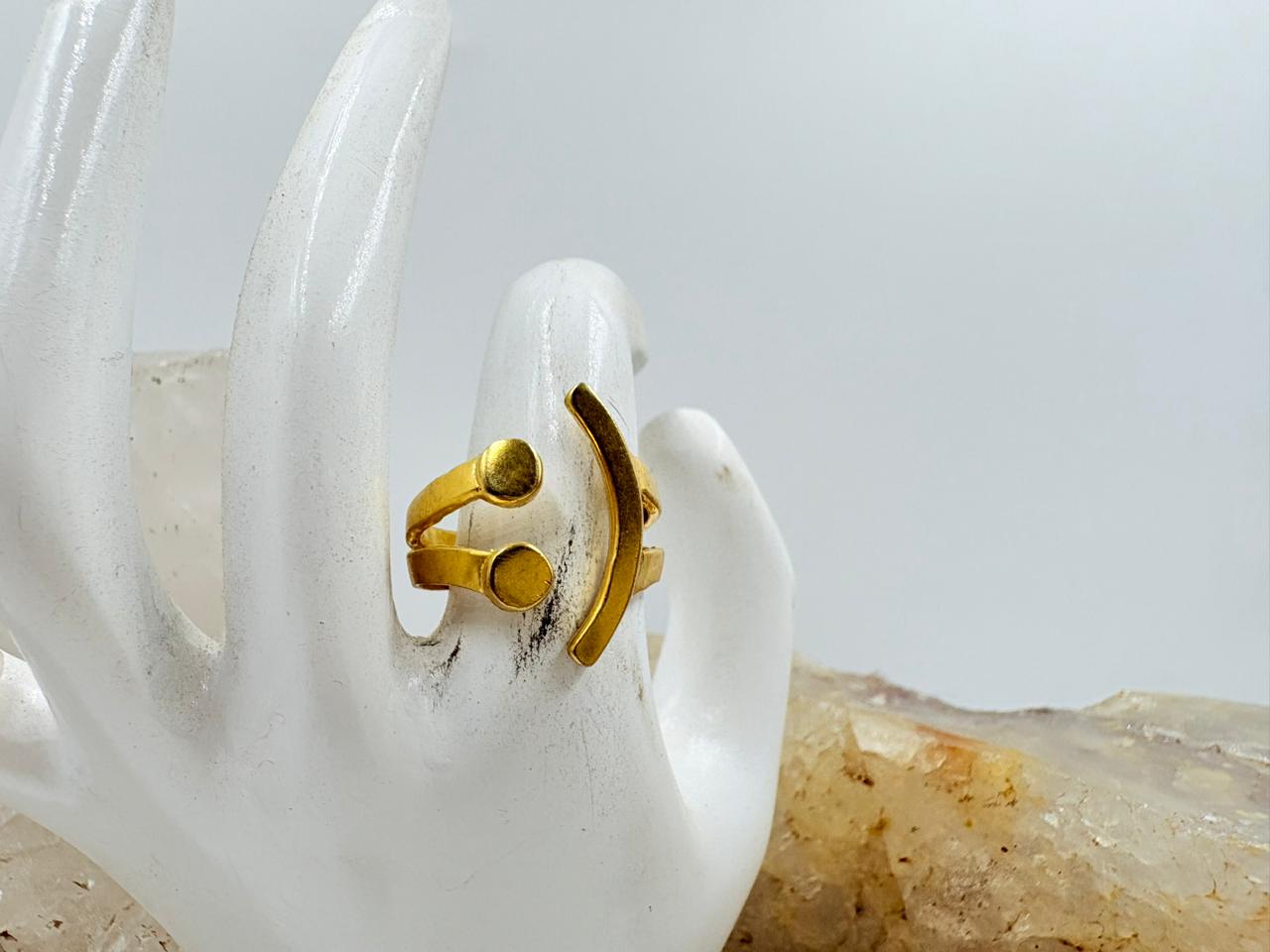 18K Gold Plated Brass Adjustable Ring – 5.50 Gram Modern Fashion Ring