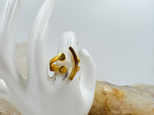 18K Gold Plated Brass Adjustable Ring – 5.50 Gram Modern Fashion Ring