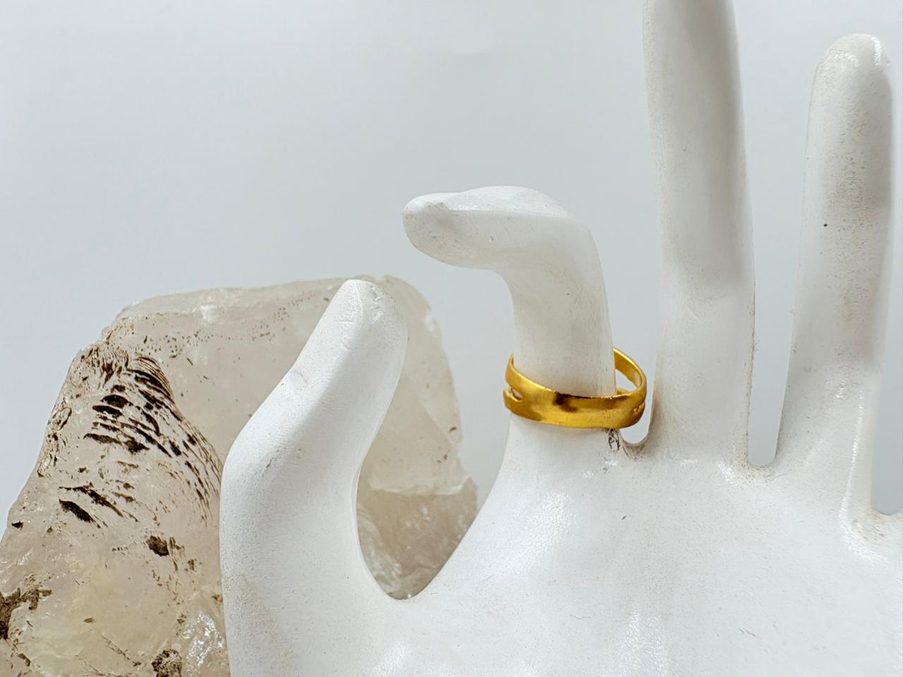 18K Gold Plated Brass Adjustable Ring – 5.50 Gram Modern Fashion Ring