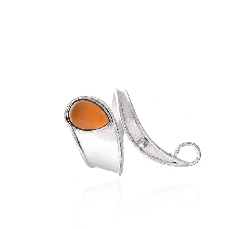 92.5 Sterling Silver Ring with red onyx | Handmade Adjustable Silver Ring