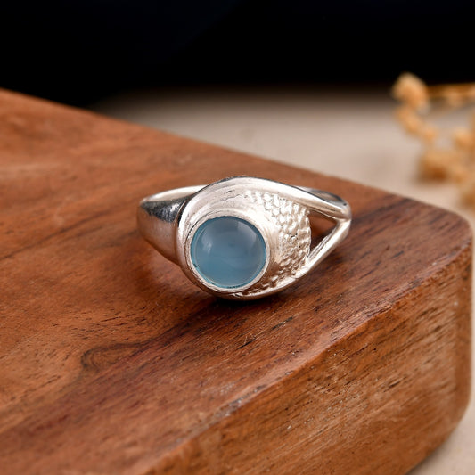 92.5 Silver Ring with Natural Moonstone – Handmade Designer Ring for Men & Women