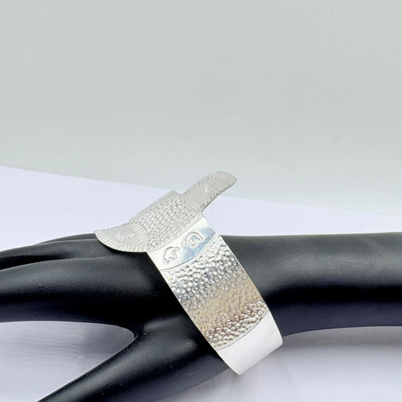 Graceful Bird Motif Handcrafted Silver Bangle