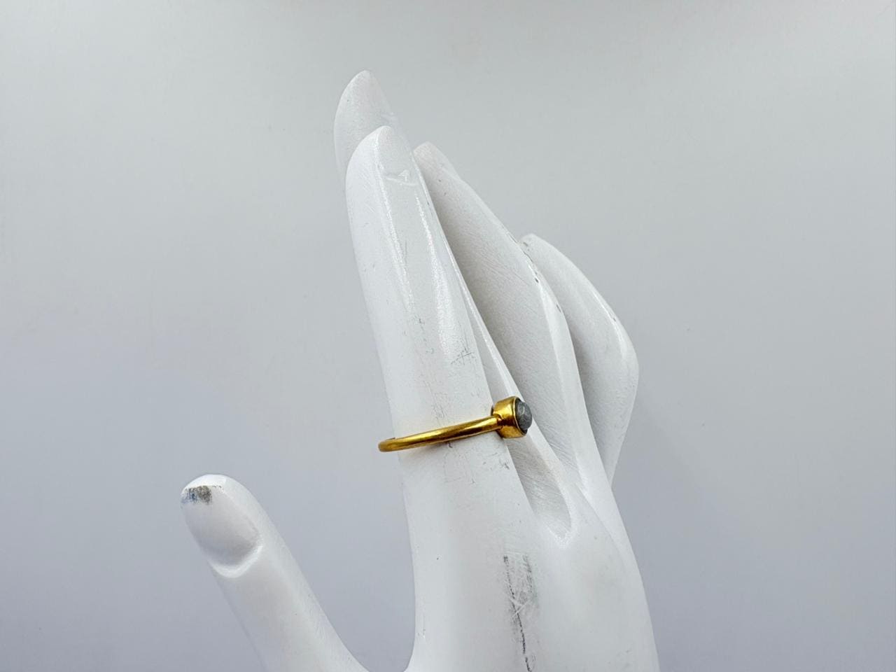 Royal Blue Onyx Minimal Brass Ring