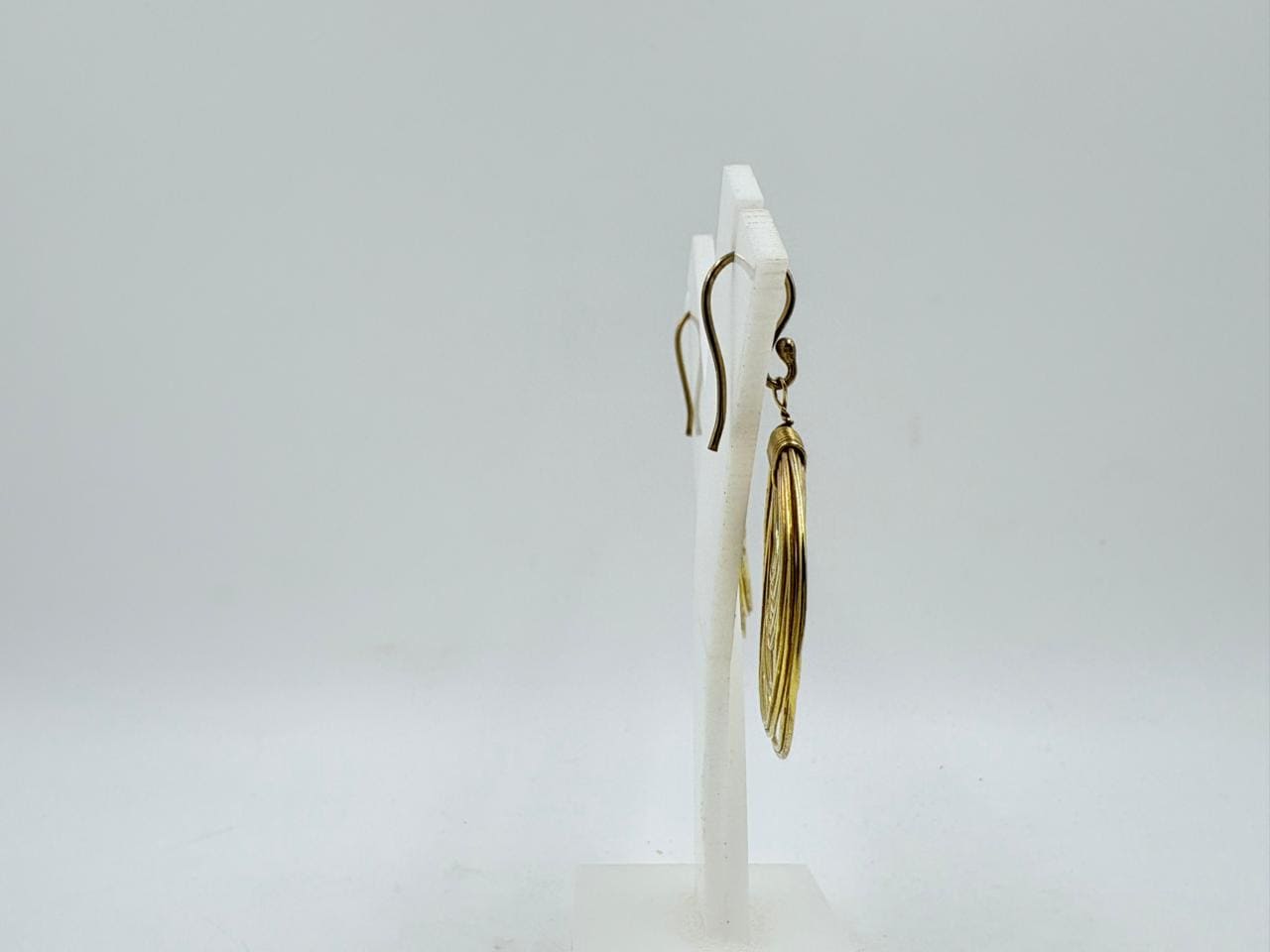 Brass Hoop Earrings with 18K Gold Plating – Layered Circle Design