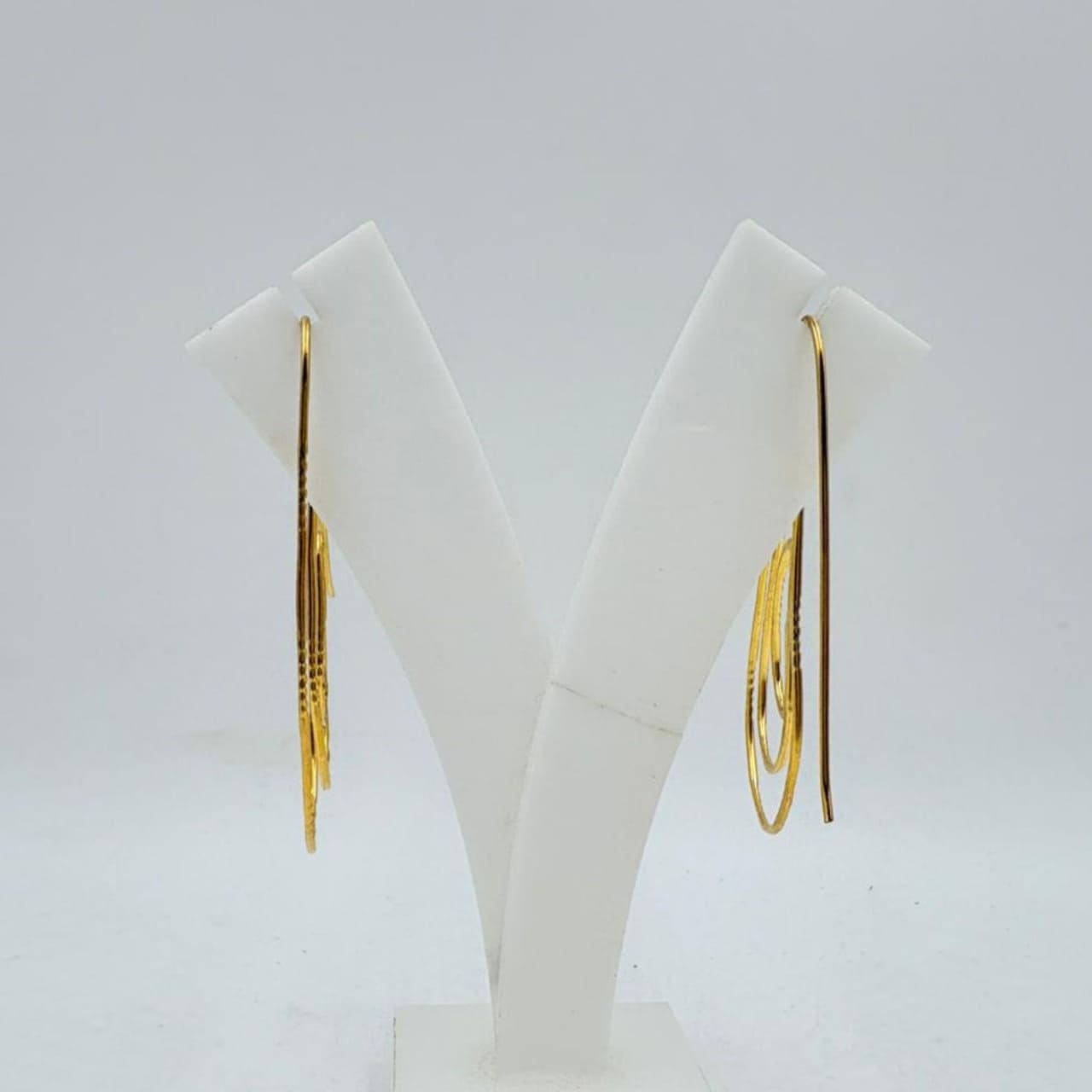 Brass Teardrop Earrings with 18K Gold Plating – Layered Hoop Design