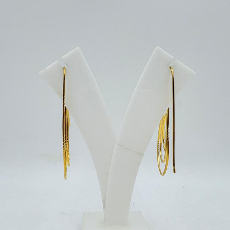 Brass Teardrop Earrings with 18K Gold Plating – Layered Hoop Design