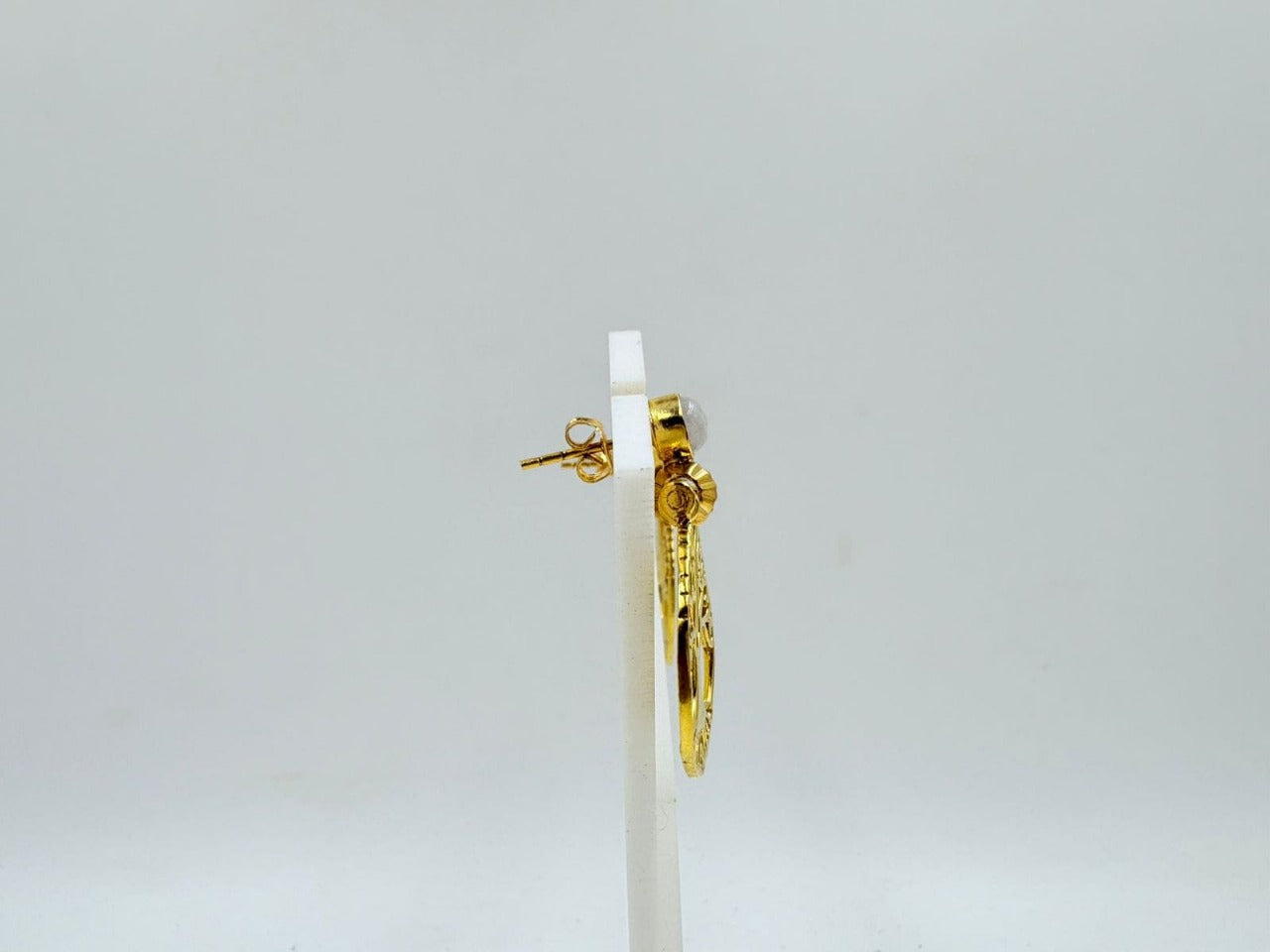 Brass Tree of Life Earrings with 18K Gold Plating – Spiritual Symbol Design