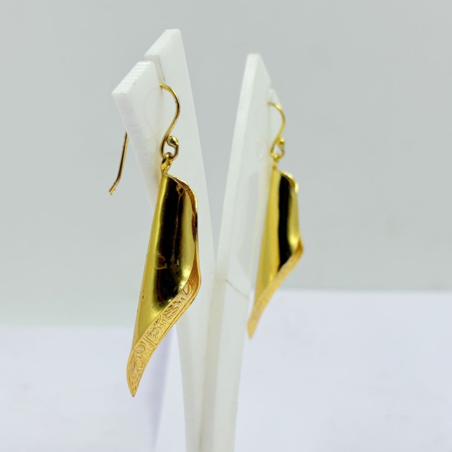 Golden Floral Drop Earrings – Handcrafted Perfection