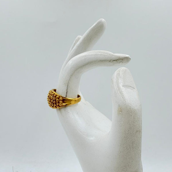 Golden Dome Textured Brass Ring