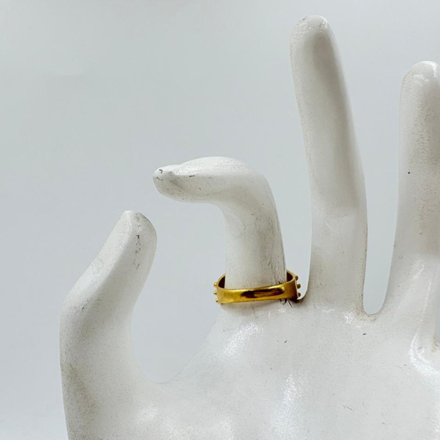 Golden Dome Textured Brass Ring