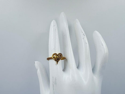 Golden Heart Crown Ring – Unique Design