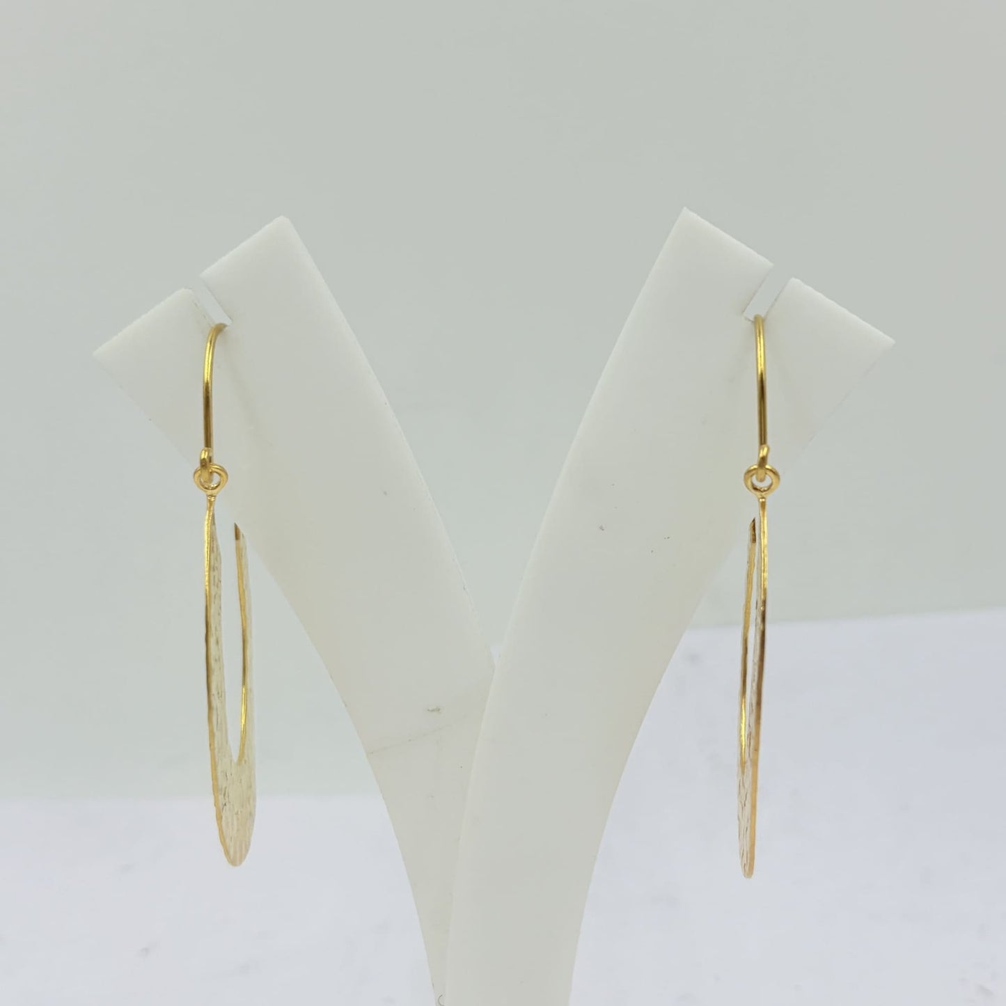 Golden Hammered Hoop Earrings – Modern Boho Shine
