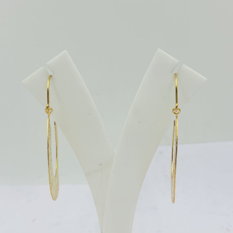 Golden Hammered Hoop Earrings – Modern Boho Shine
