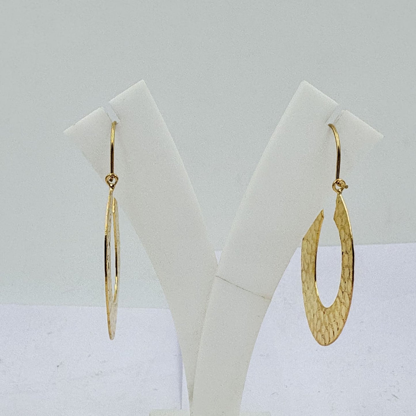 Golden Hammered Hoop Earrings – Modern Boho Shine