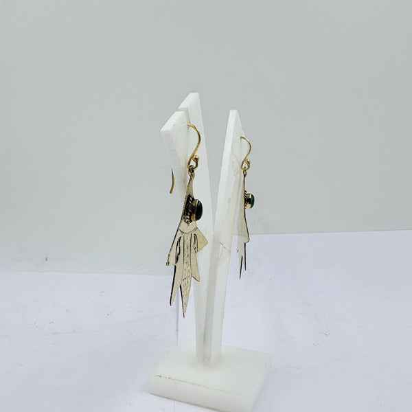 Green Onyx Geometric Earrings – Bold Artisan Design