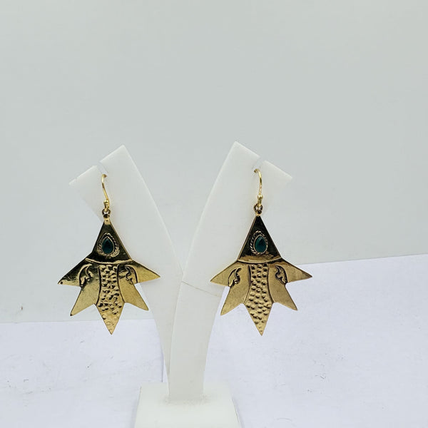 Green Onyx Geometric Earrings – Bold Artisan Design