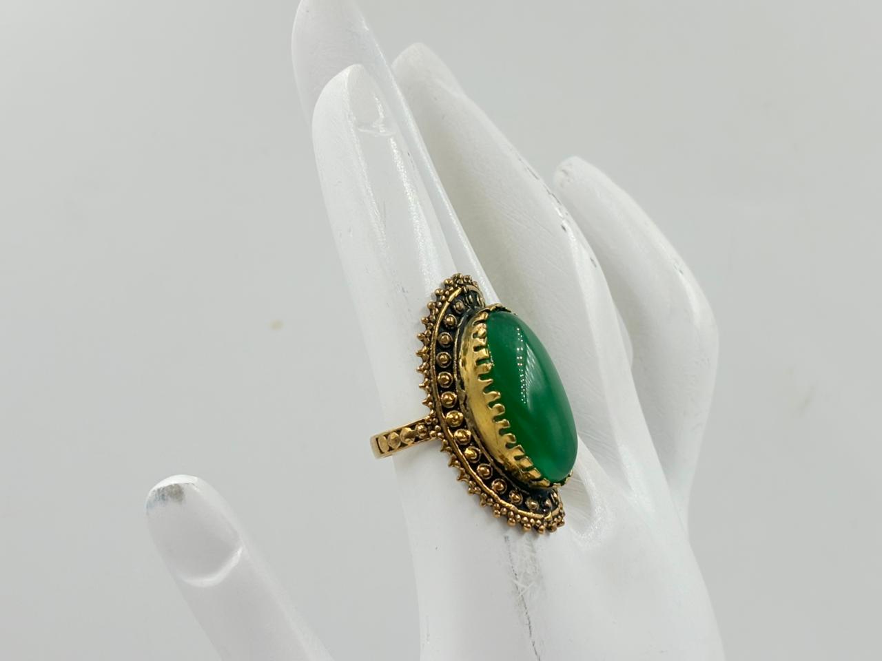 Royal Oval Green Onyx Ring – MOBR58 Design