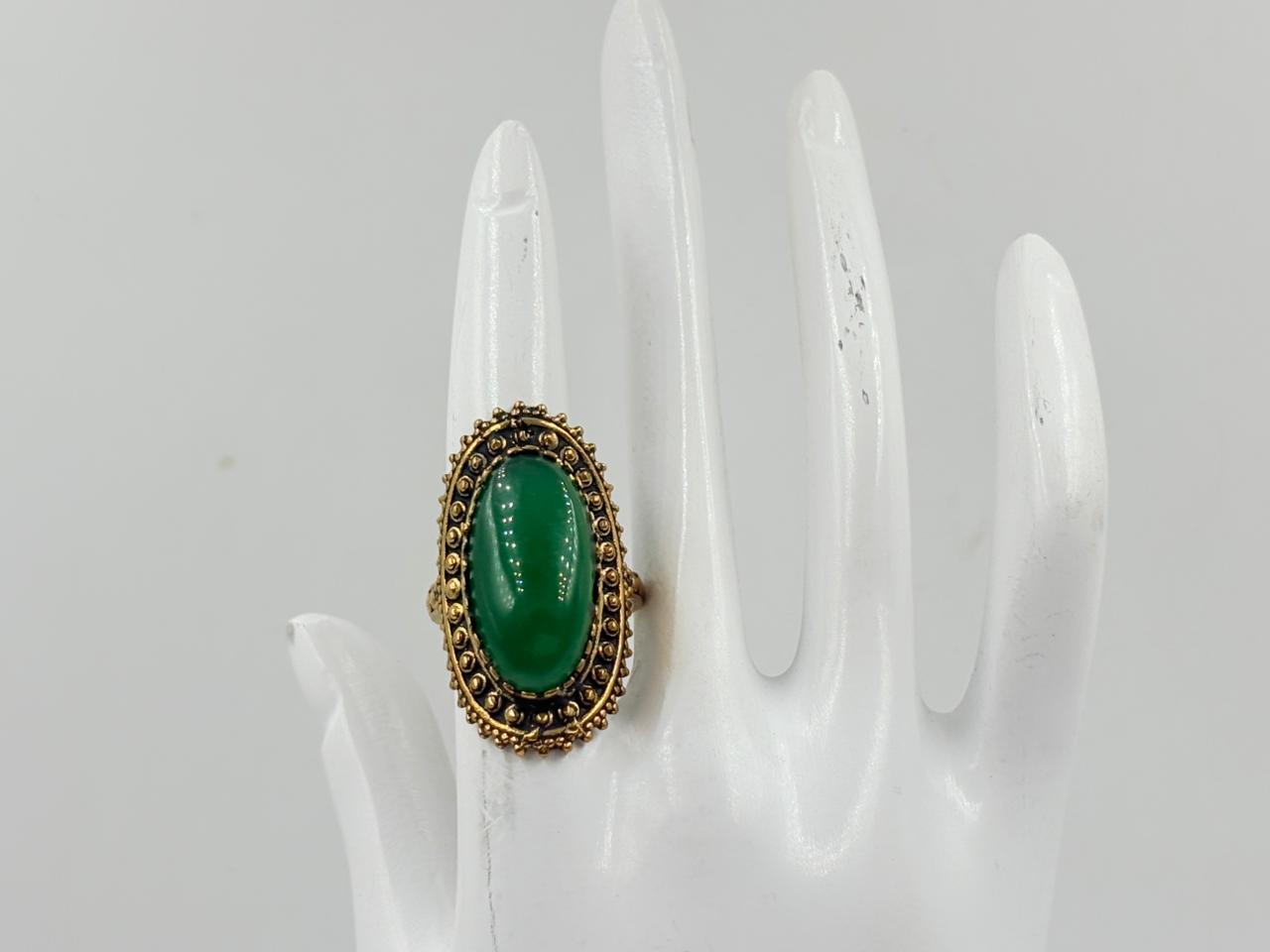 Royal Oval Green Onyx Ring – MOBR58 Design