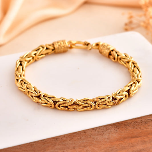 Handmade Gold Plated Metal Bracelet – Designer Weave Style, Durable & Elegant