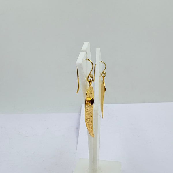 Handmade Red Onyx Gold Plated Designer Earrings