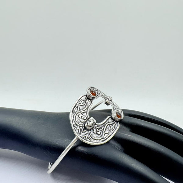 Royal Red Onyx Antique Silver Designer Bangle