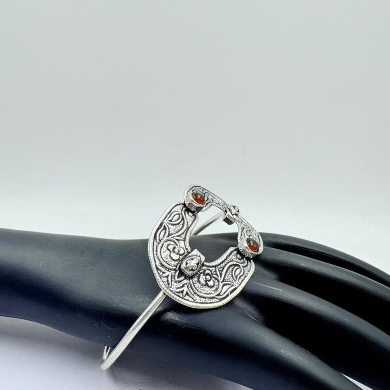 Royal Red Onyx Antique Silver Designer Bangle