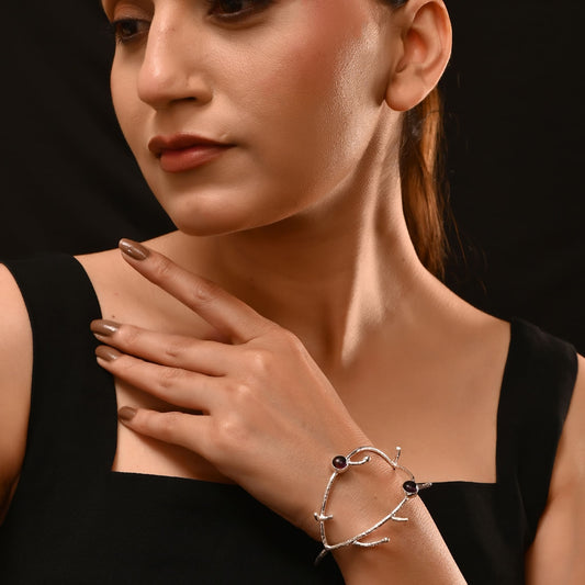 Handmade 92.5 Sterling Silver Remothist Stone Luxury Jewellery Bangle – Adjustable Designer Cuff