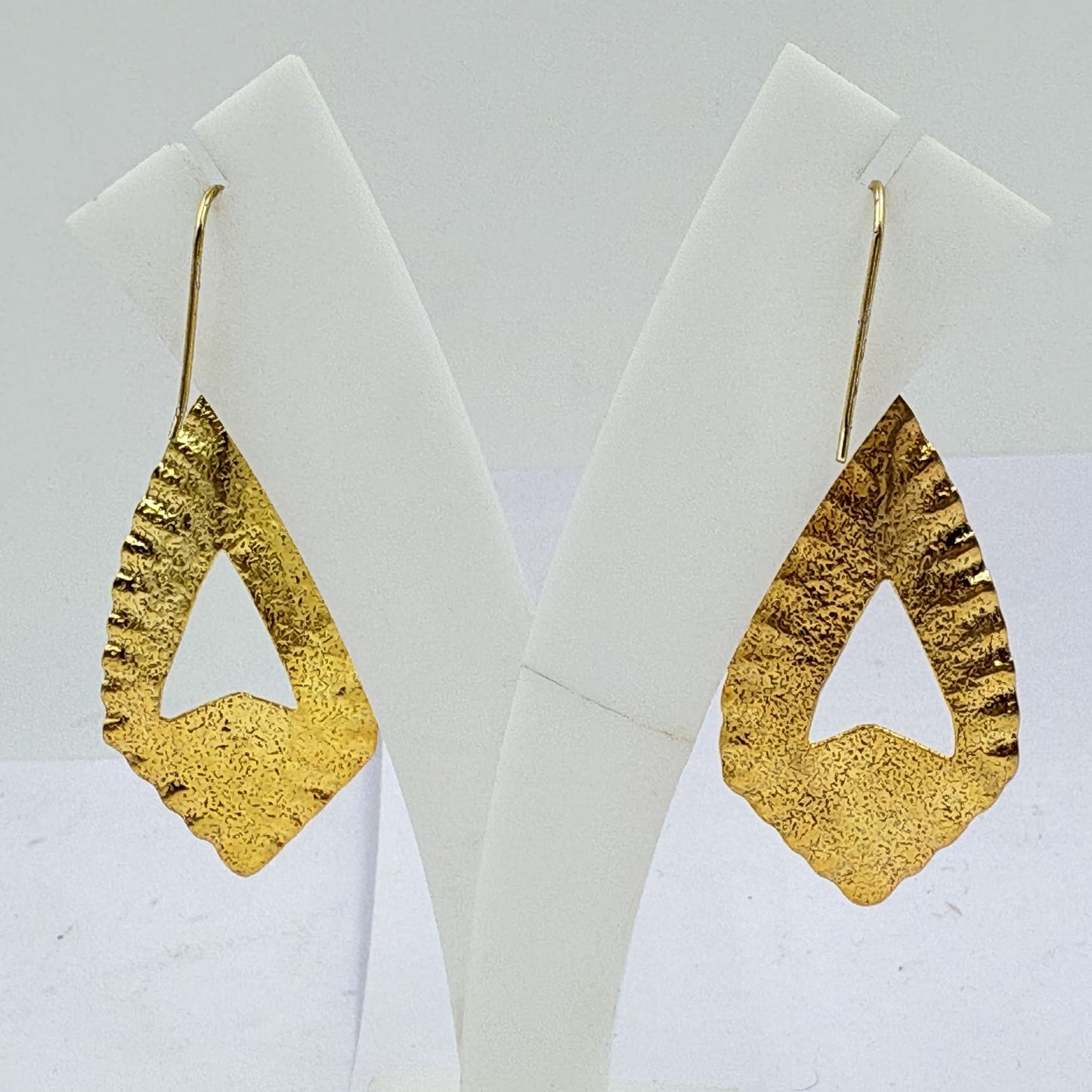 Rose Quartz Textured Earrings – Elegant Artisan Style