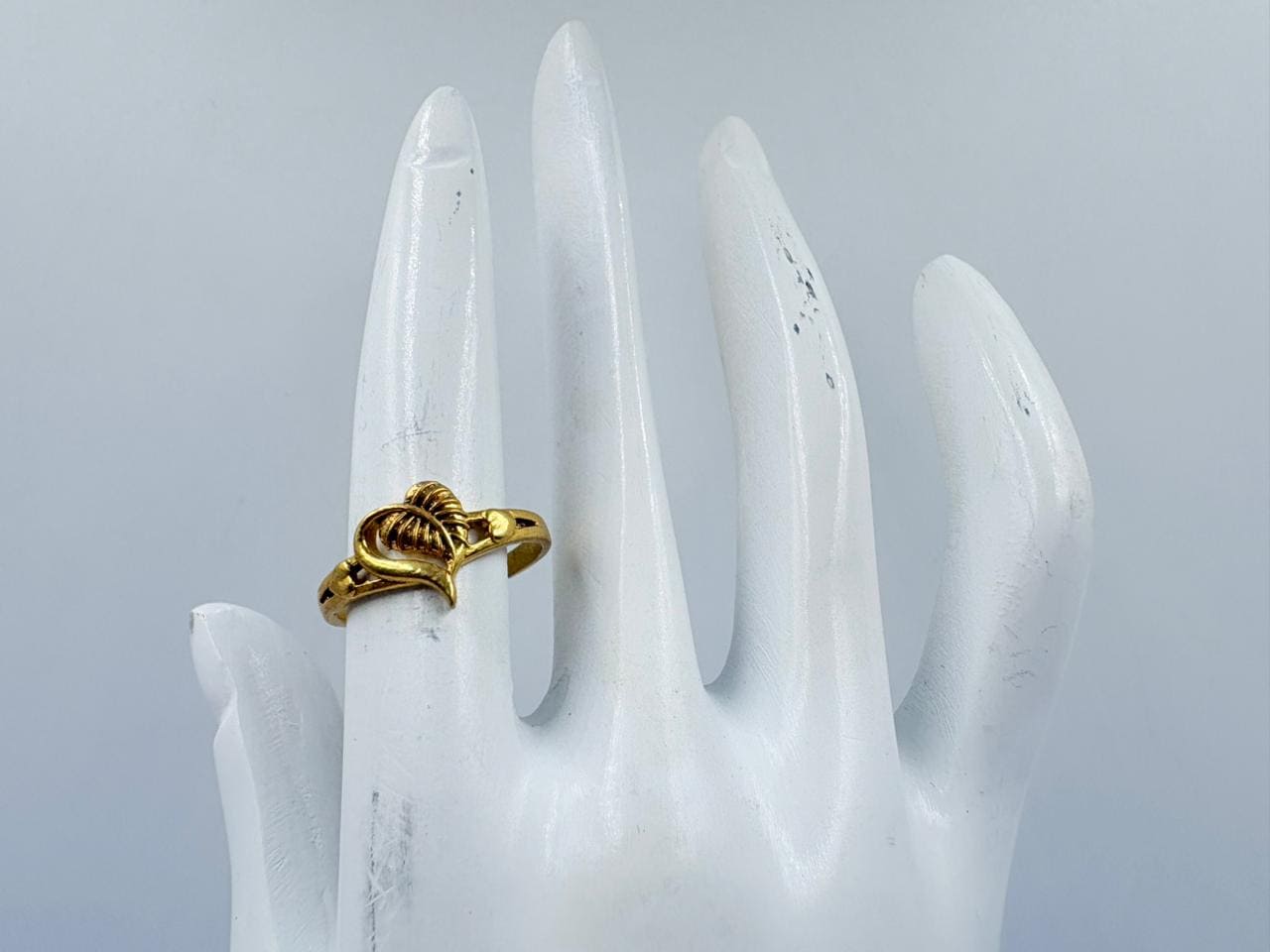 Golden Shankh Curve Brass Ring