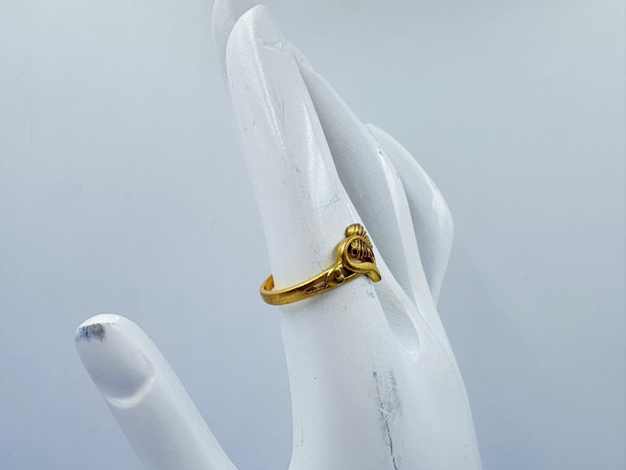 Golden Shankh Curve Brass Ring