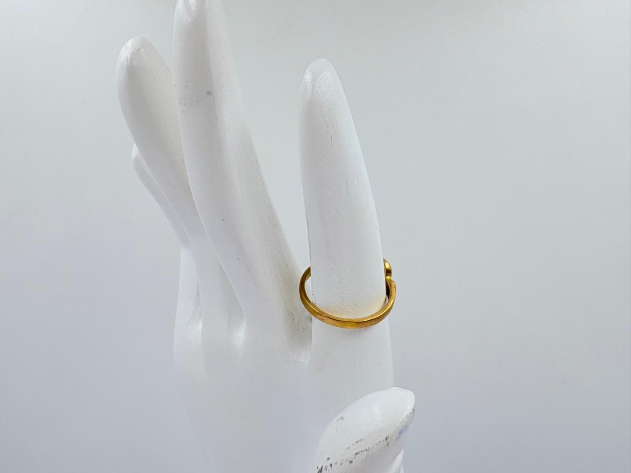Golden Shankh Curve Brass Ring