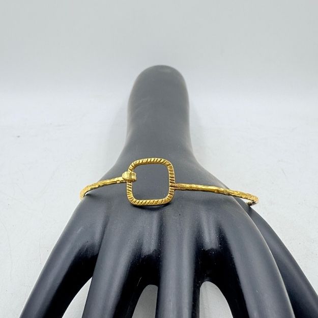 Golden Aura Brass Square Frame Handmade Bangle