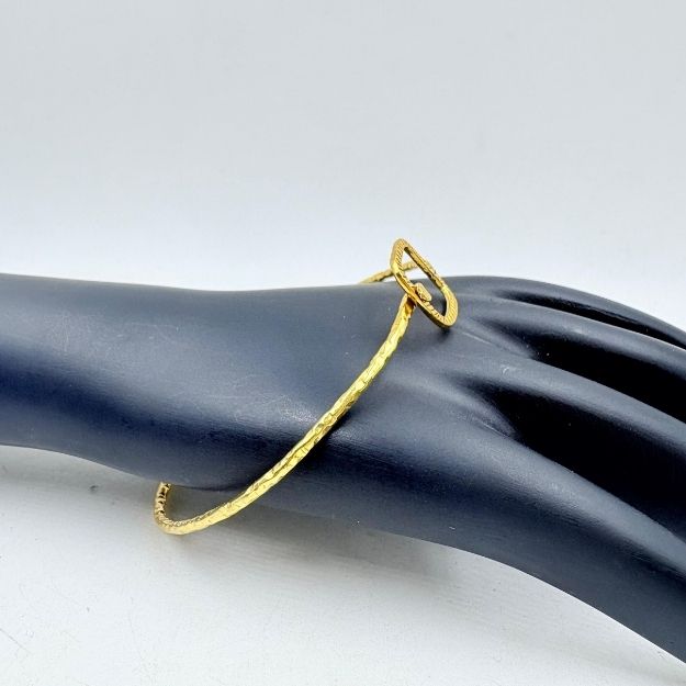 Golden Aura Brass Square Frame Handmade Bangle