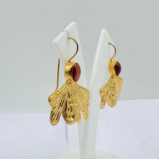 Golden Sun Sitara Floral Earrings – Handmade Beauty