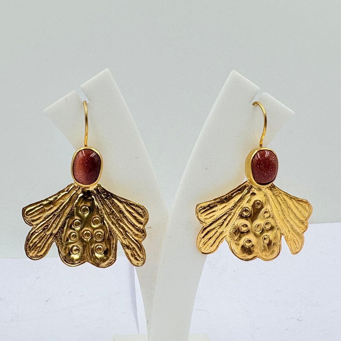 Golden Sun Sitara Floral Earrings – Handmade Beauty