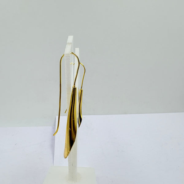 Golden Teardrop Floral Earrings – Elegant Handmade