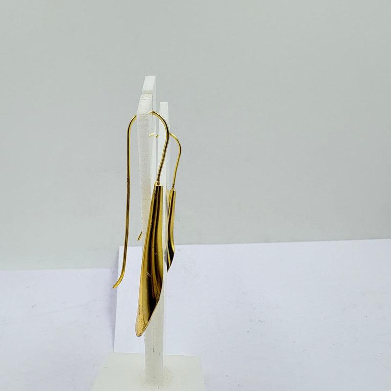 Golden Teardrop Floral Earrings – Elegant Handmade