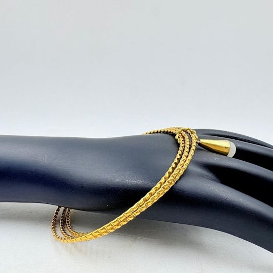 Aurora White Howlite Cone Brass Bangle