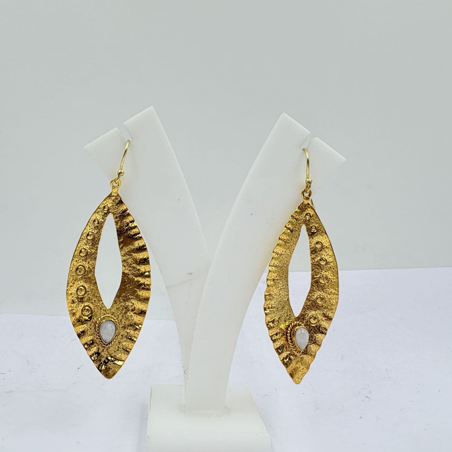 White Rainbow Cutout Earrings – Elegant Handmade Glow